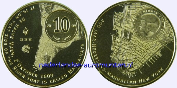 10 Euro Goud 2009 - 400 jaar Nederland - Manhattan