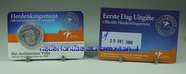 5 Euro Nederland 2008 - Nederlandse Architectuur - Eerste Dag Uitgifte